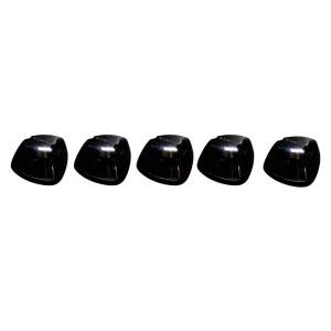 Recon Truck Accessories - 264141BK | (5-Piece Set) Smoked Cab Roof Light Lens with Amber 194 Bulbs