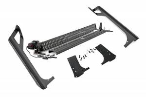 Rough Country - 70503BL | Jeep 50-inch Straight LED Light Bar Upper Windshield Kit w/ Black Series LED (97-06 TJ)