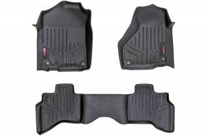 Rough Country - M-31213 | Rough Country Floor Mats Front & Rear For Ram 1500 (2012-2018) / 1500 Classic (2019-2023) | Crew/Mega Cab, Full Length Floor Console