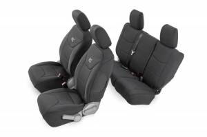 Rough Country - 91003 | Jeep Neoprene Seat Cover Set | Black [11-12 Wrangler JK Unlimited]