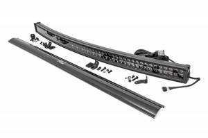 Rough Country - 72954BD | Rough Country 54 Inch Black Series Curved Dual Row LED Light Bar With Cool White DRL | Universal