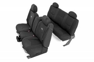 Rough Country - 91019 | GM Neoprene Front & Rear Seat Cover Combo | Black [99-06 1500]