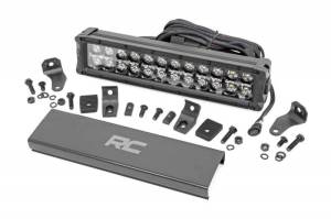 Rough Country - 70912BD | 12-inch Cree LED Light Bar - (Dual Row | Black Series w/ Cool White DRL)