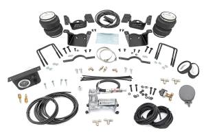 Rough Country - 10007C | Rough Country Air Spring Kit For Chevrolet Silverado & GMC Sierra 2500 HD / 3500 HD | 2011-2019 | With Rear Stock Height, With Onboard Air Compressor