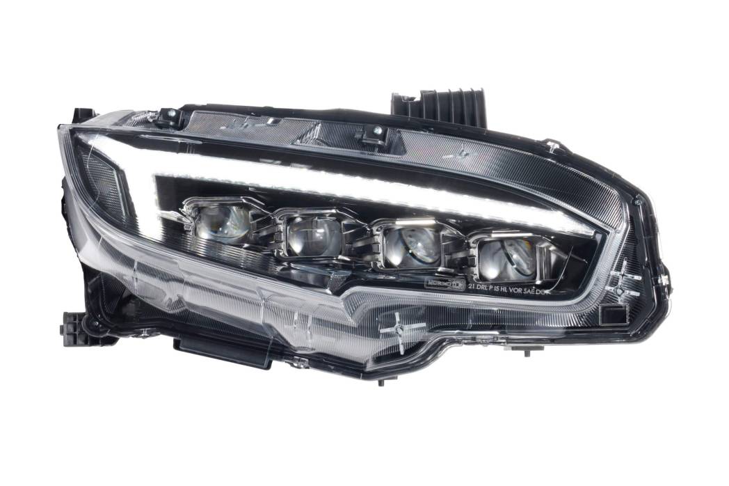 Left Driver Side Headlight Assembly For 2016-2018 Honda Civic – Halogen LED Style