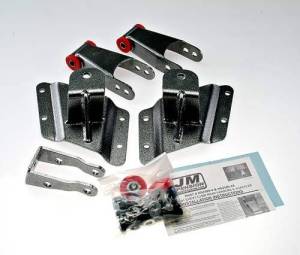 DJM Suspension - HS2599-4 | DJM Suspension 4 Inch Rear Hanger & Shackle Kit (1999-2006 Silverado, Sierra 1500 2WD)