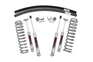 Rough Country - 670N2 | Rough Country 3 Inch Suspension Lift Kit with Premium N3 Shocks & Add A Leafs (1984-2001 Cherokee XJ 2WD/4WD)