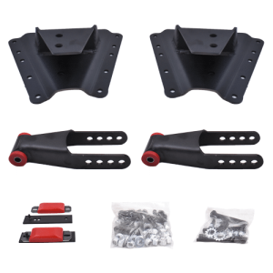 DJM Suspension - HS2601-5 | DJM Suspension 5 Inch Rear Hanger & Shackle Kit (2001-2010 Silverado, Sierra 2500 HD, 3500 HD 2WD | Long Bed ONLY)