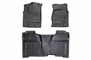 Rough Country - M-21143 | Heavy Duty Floor Mats [Front/Rear] - (14-19 Chevy Silverado / GMC Sierra Crew Cab)