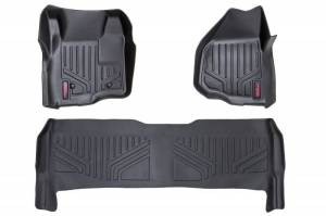 Rough Country - M-51223 | Rough Country Floor Mats For Ford F-250/F-350 Super Duty (2011-2016) | Front & Rear Row, Depressed Pedal, Crew Cab