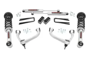 Rough Country - 54531 | Rough Country 3 Inch Lift Kit For Ford F-150 4WD (2014-2020) | Control Arm Finish Aluminum, N3 Struts With N3 Rear Shocks