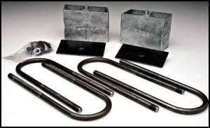 DJM Suspension - LB1023-4 | DJM Suspesnion 4 Inch Rear Block and U Bolt Kit (1998-2003 S10, S15, Blazer S10, Jimmy S15 2WD)