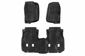 Rough Country - M-60112 | Rough Country Floor Mats For Jeep Wrangler JL Unlimited 4WD (2018-2024) | Front & Second Row, 4 Door