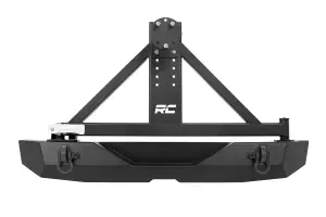 Rough Country - 10594A | Jeep Rock Crawler Rear HD Bumper w/Tire Carrier (07-18 Wrangler JK)