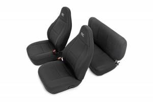 Rough Country - 91000 | Jeep Neoprene Seat Cover Set | Black [97-02 Wrangler TJ]