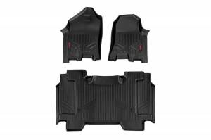 Rough Country - M-31412 | Rough Country Floor Mats Front & Rear For Ram 1500 2/4WD (2019-2023) 1500 TRX (2021-2023) | Front & Rear Row, Front Bucket Seat, Crew Cab, Without Factory Under Seat Storage