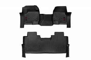 Rough Country - M-51173 | Rough Country Floor Mats For Ford Super Duty F-250/F-350 (2017-2024) | Front & Second Row, Front Bench Seat, Crew Cab