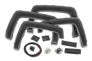 Rough Country - F-C11412B | Rough Country Pocket Fender Flares Chevrolet Silverado 1500 (2014-2018) / 2500 HD (2015-2019) | 6'7 & 8' Bed, Flat Black