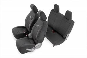 Rough Country - 91005 | Jeep Neoprene Seat Cover Set | Black [07-10 Wrangler JK | 2 Door]