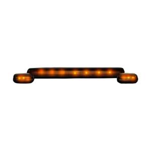 Recon Truck Accessories - 264156BK | (3-Piece Set) Smoked Cab Roof Light Lens with Amber LED’s