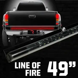 Recon Truck Accessories - 26412 | 49" Original "Line of Fire" Hyperlite LED Tailgate Light Bar in Red