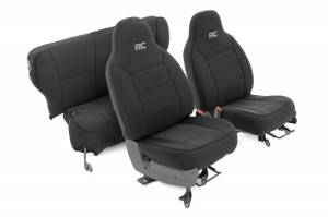 Rough Country - 91021A | Jeep Neoprene Seat Cover Set | Black [84-96 XJ]