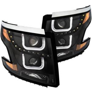 Anzo USA - 111340 | Projector Headlights w/ U-Bar Black Clear w/Amber