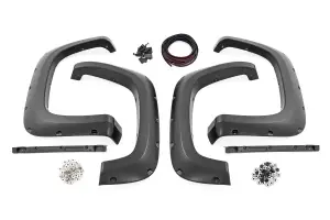 Rough Country - F-C12011 | Rough Country Pocket Fender Flares Chevrolet Silverado 2500 HD / 3500 HD (2020-2025) | Flat Black