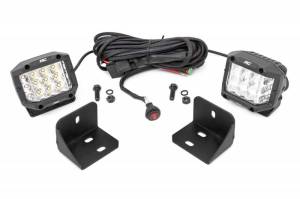 Rough Country - 71024 | Can-Am Defender Rear Facing 3-inch Chrome Series LED Kit (16-23 Defender)