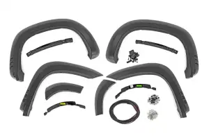 Rough Country - F-C319201A | Rough Country Fender Flares SF1 Chevrolet Silverado 1500 2/4WD (2019-2025) | Flat Black