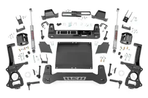 Rough Country - 27531D | Rough Country 4 Inch Lift Kit Strut Spacers / N3 Rear Shocks (2019-2025 Silverado, Sierra 1500 AT4 / Trail Boss 4WD | 2.7L, 3.0L Diesel Engine)
