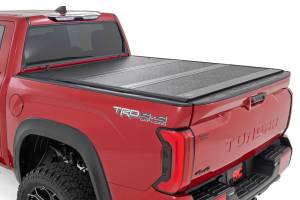 Rough Country - 47514551A | Rough Country Low Profile Hard Tri-Fold Tonneau Bed Cover For Toyota Tundra | 2022-2023 | 5' 5" Bed