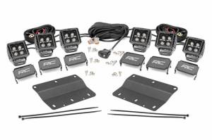 Rough Country - 51087 | Rough Country Triple LED Fog Light Kit | Black Series With White DRL (2021-2024 Bronco 4WD)