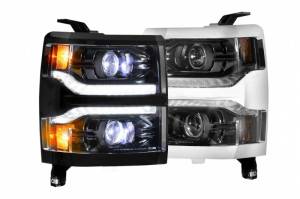 Morimoto - LF543 | Morimoto XB LED Headlight With Sequential Turn Signal, White DRL For Chevrolet Silverado 1500 | 2014-2015 | Pair, NO Grille Trim Bezels