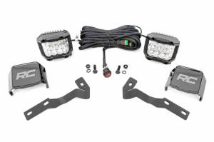 Rough Country - 71084 | Rough Country Low Profile LED Ditch Light Kit For Toyota Tacoma (2016-2023) | 3 Inch Osram Wide Angle Series