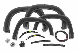 Rough Country - F-C12211 | Rough Country Pocket Fender Flares For Chevrolet Silverado 1500 2/4WD (2022-2025) | Flat Black