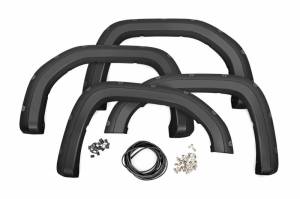 Rough Country - F-C11950A | Rough Country Pocket Fender Flare For GMC Sierra 1500 2WD/4WD (2019-2025) | Flat Black