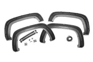 Rough Country - A-C12011-GB8 | Rough Country Defender Fender Flares For Chevrolet Silverado 2500 HD / 3500 HD (2020-2025) | Mosaic Black