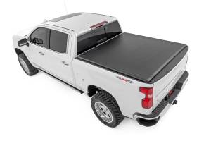 Rough Country - 42120580 | Rough Country Soft Roll Up Bed Cover (2019-2025 Silverado, Sierra 1500 2WD/4WD 5'10" Bed | Short Bed)