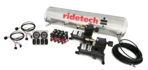 Ridetech - RT30154100 | RideTech Analog Air Ride Suspension Control System | 5 Gallon Dual Compressor-1/4? Valves