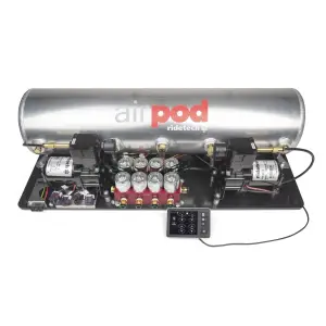 Ridetech - RT30514700 | RideTech RidePro E5 Air Ride Suspension Control System | 5 Gallon Dual Compressor AirPod-HIGH FLOW Big Red 3/8" Valves