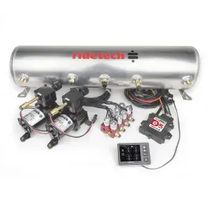 Ridetech - RT30534100 | RideTech RidePro E5 Air Ride Suspension Control System | 5 Gallon Dual Compressor-1/4? Valves