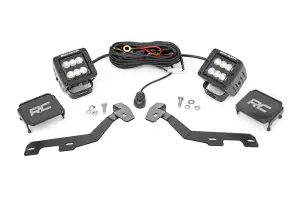 Rough Country - 82291 | Rough Country LED Ditch Light Kit For Ram 1500 | Black Series With Flood Beam