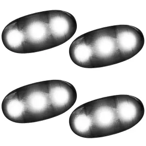 Recon Truck Accessories - 264136WHBK | Recon Fender LED Lights (4-Piece Set)Êw/ 4 White LED Lights in Smoked (2011-2024 F350, F450 Super Duty)