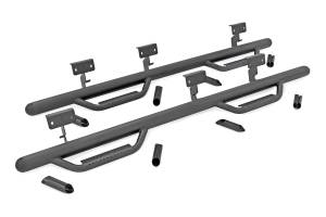 Rough Country - RCC9989QCB | Rough Country Cab Length Nerf Steps For Chevrolet Silverado / GMC Sierra 1500 2WD/4WD | Extended Cab, 6'7" Bed