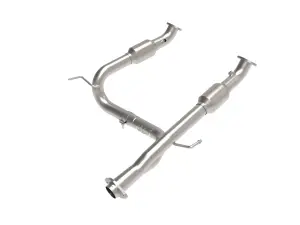 Afe - Advance Flow Engineering - 48-46006-RC | AFE Power Twisted Steel Y-Pipe 2 IN to 3 IN 409 Stainless Steel w/ Cat (2005-2015 Tacoma V6-4.0L)