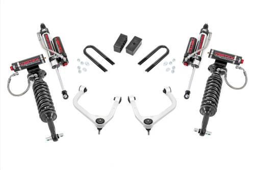 Rough Country - 28850 | Rough Country 3.5 Inch Lift Kit With Aluminum Control Arms Vertex Coilovers / Vertex Rear Shocks (2019-2025 Sierra 1500 2WD/4WD | Mono Leaf Spring)