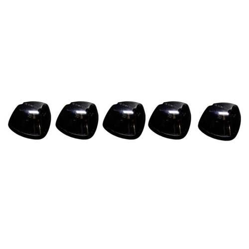 Recon Truck Accessories - 264141BK | Recon 5 Piece Cab Roof Light Set 194 Bulbs Smoked Lens in Amber (1994-1998 Ram 1500, 2500, 3500)