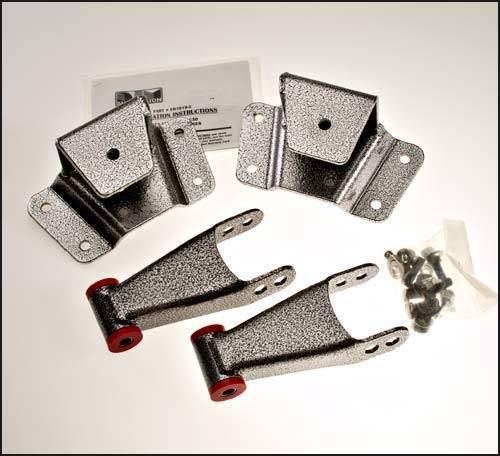 DJM Suspension - HS1119-4 | DJM Suspension 4 Inch Rear Hanger & Shackle Kit (1973-1991 C20, C30 Pickup 2WD)