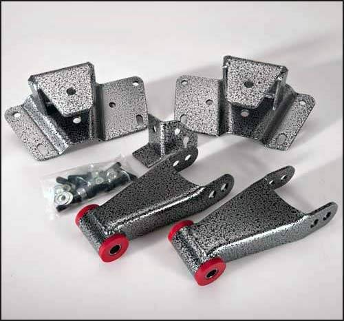 DJM Suspension - HS2699-4 | DJM Suspension 4 Inch Rear Hanger & Shackle Kit (1988-1999 C2500, C3500 Pickup 2WD)